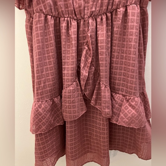 Bloom Chic Dusty Pink midi dress with ruffles on skirt in a size 26. - Picture 2 of 6